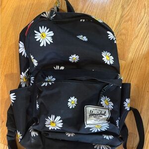 Herschel Supply Co. Black Backpack with Daisy Pattern